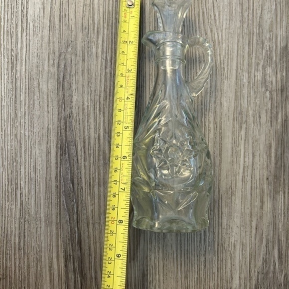 Vintage 1970’s crystal oil / vinegar 8” cruet decanter bottle with stopper. - Picture 3 of 5
